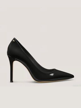 Stuart Weitzman Black Patent Pointed-Toe Stiletto Pump